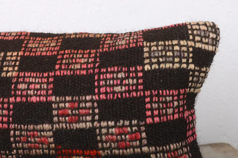 Kilim Pillow Cover, Handmade Kilim Cushion, Vintage Pillow, Luxury Cushion, Colorful Pillow Cover, 12x24 Brown Cushion, Cushion - 5