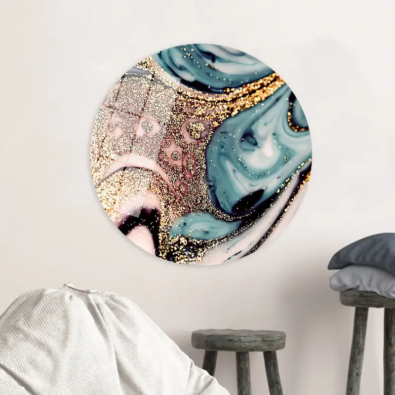 きらめくゴールド マーブル キャンバス: コンテンポラリー ラグジュアリー アート プリント