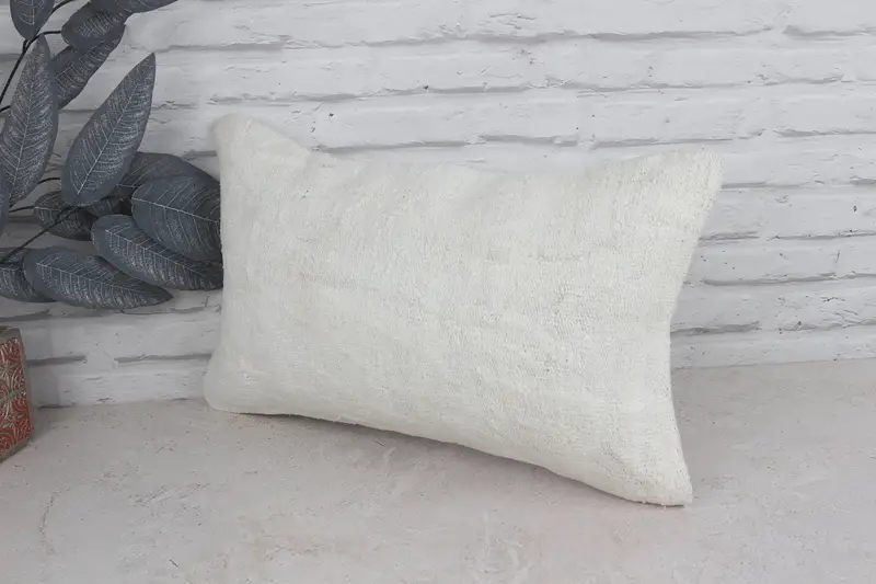 Turkish Pillow, Accent Cushion Cover, Cushion, Gift Pillow, 12x20 White Cushion Case, Hippie Throw Cushion Case, Cotton Pillow, Kilim Pillow - 4