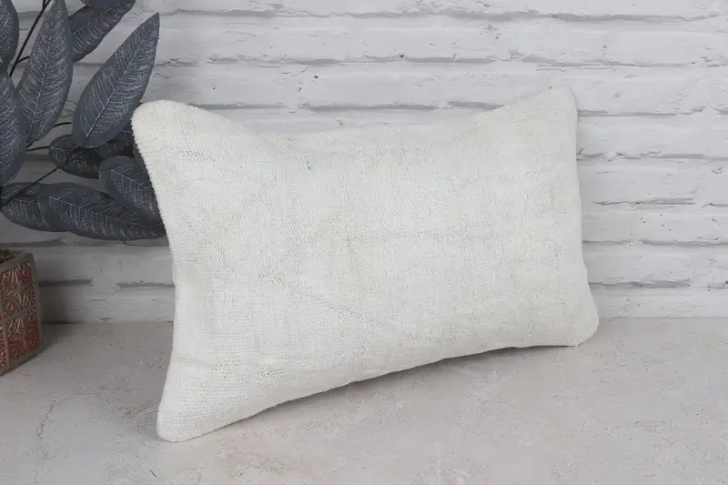 Turkish Pillow, Accent Cushion Cover, Cushion, Gift Pillow, 12x20 White Cushion Case, Hippie Throw Cushion Case, Cotton Pillow, Kilim Pillow - 3