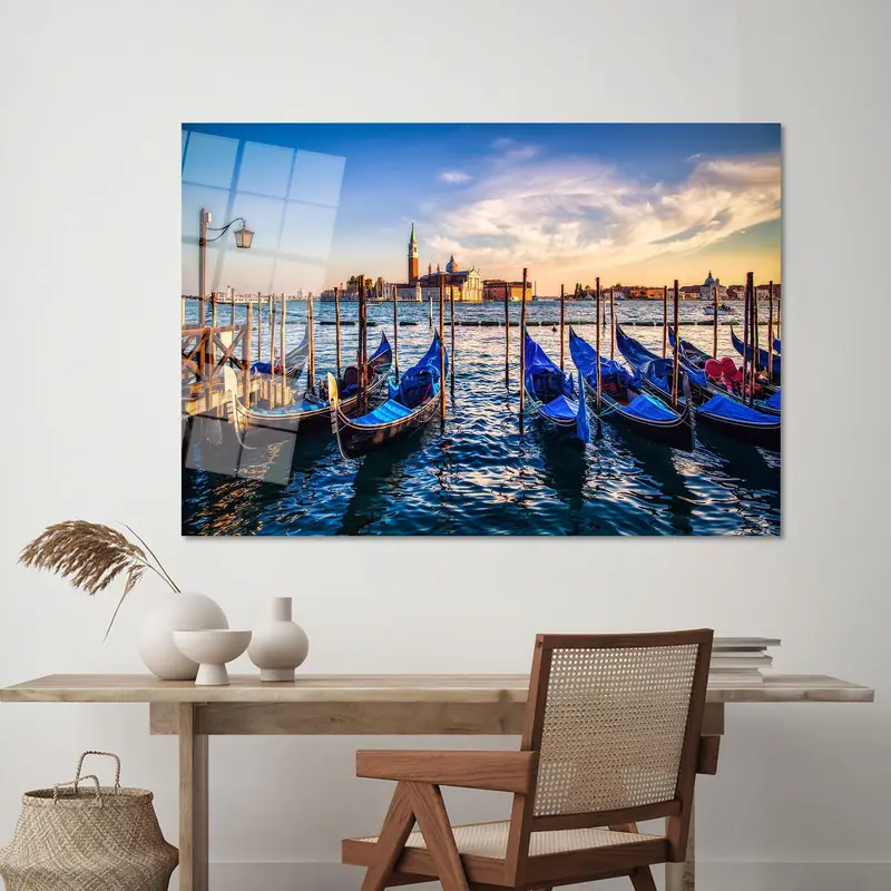 ヴェネツィア大運河ゴンドラ キャンバス プリント - エレガントなイタリア ビュー
