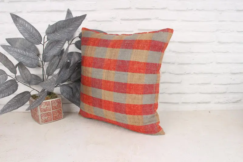 18x18 Red Cushion Cover, Cushion, Bolster Throw Cushion, Kilim Rug Pillow Sham, Bench Pillow, Home Decor Pillow, Vintage Pillow, Gift Pillow - 4
