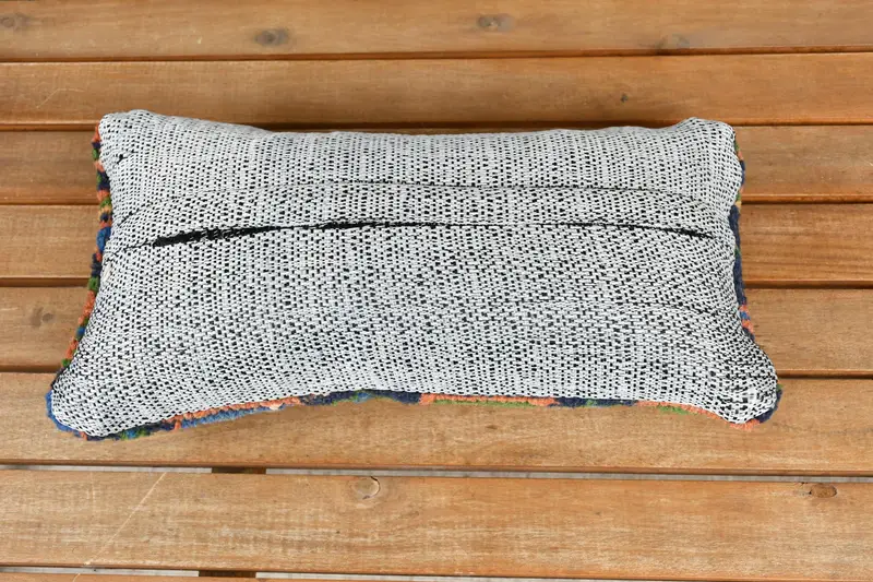 8x16 Blue Pillow Sham, Pillow, Kilim Pillow Cover, Kilim Cushion Sham, Bolster Pillow Sham, Interior Designer Pillow - 5
