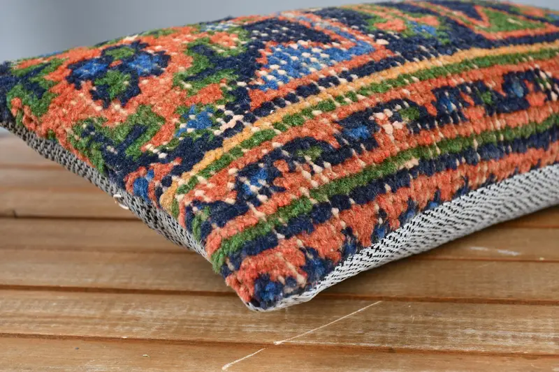 8x16 Blue Pillow Sham, Pillow, Kilim Pillow Cover, Kilim Cushion Sham, Bolster Pillow Sham, Interior Designer Pillow - 4