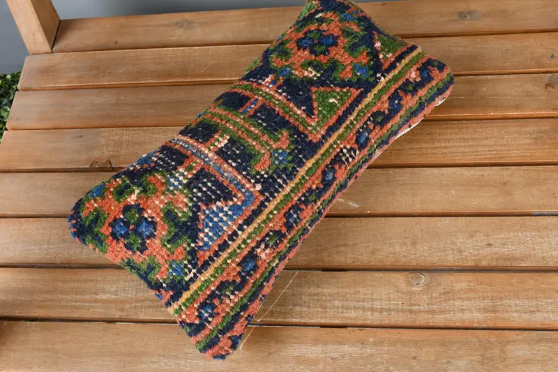 8x16 Blue Pillow Sham, Pillow, Kilim Pillow Cover, Kilim Cushion Sham, Bolster Pillow Sham, Interior Designer Pillow - 2
