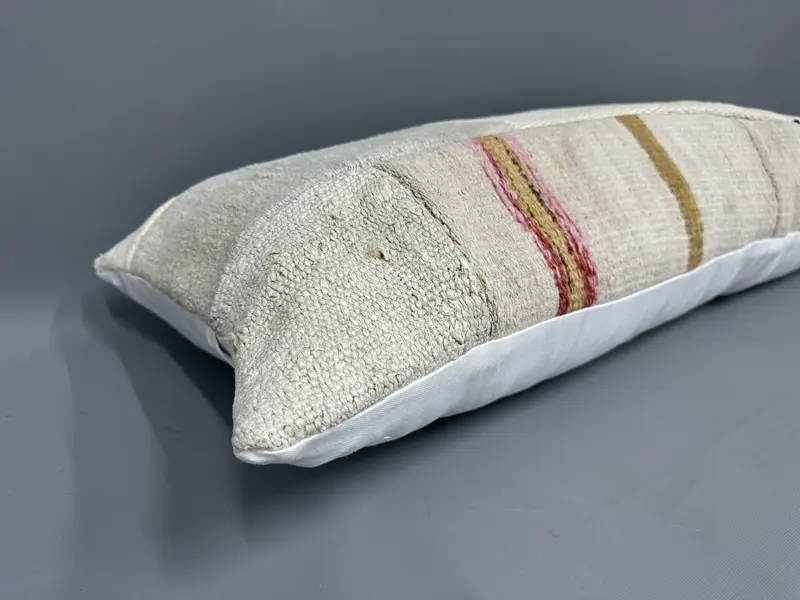 Cushion Cover, Ethnical Kilim Rug Pillow, Retro Throw Cushion Case, Antique Pillows, Accent Throw Pillow Case, 16x48 Beige Pillow, Vintage Pillow - 6
