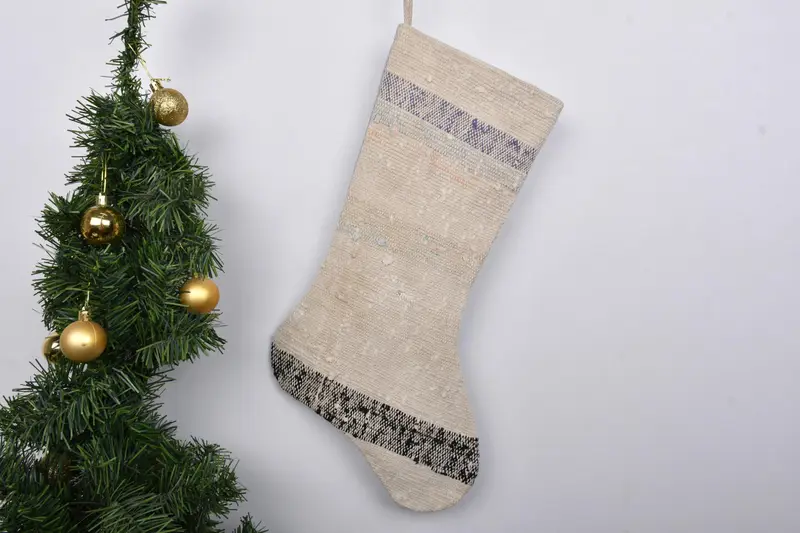 Noel Süsleri Deseni, 7 İnç Geniş Tatil Çorabı