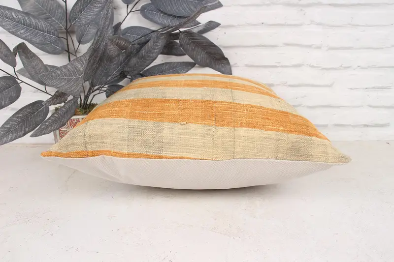 Vintage Pillow, Vintage Kilim Throw Pillow, Indoor Pillow Cover, Anatolian Pillow, 18x18 Orange Cushion, Cushion, Interior Designer Pillow - 5