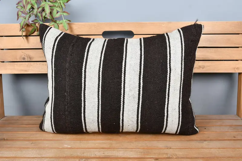 Antique Pillows, Pillow Sham, Kilim Pillow, Vintage Kilim Pillow Pillow Case, 20x28 White Cushion, Ethnic Pillow Sham, Vintage Kilim Throw Pillow - 6