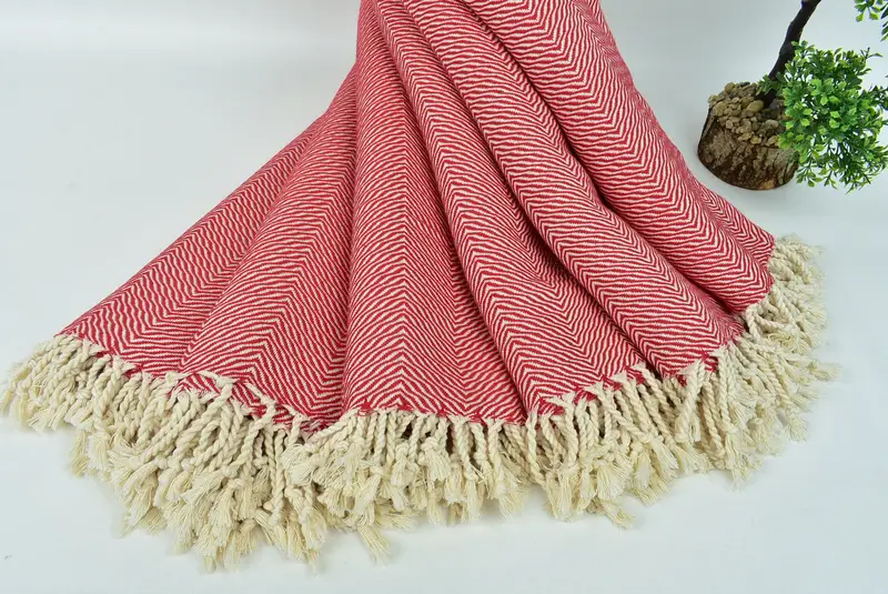 Lightweight quick-dry peshtemal towel for travel, Bachelorette Gifts, 70x40 Cotton Chevron Towel, Handmade Gift, Valentines Gift, Bridesmaid Gift - 4