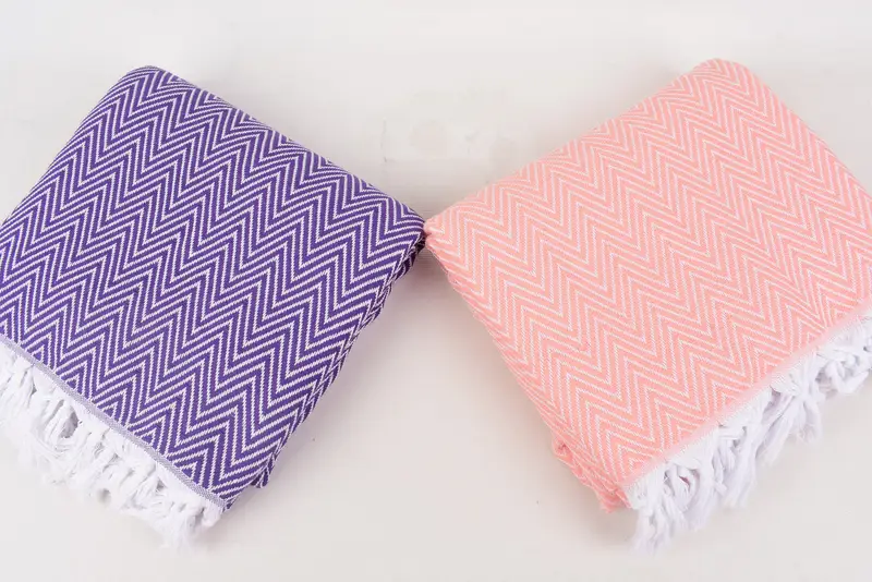 Valentine Day Gift For Her, 96x80 Cotton Chevron Towel, Bedspread, Housewarming Gift, Personalized Wedding Gift For Couple, Monogram Blanket - 6