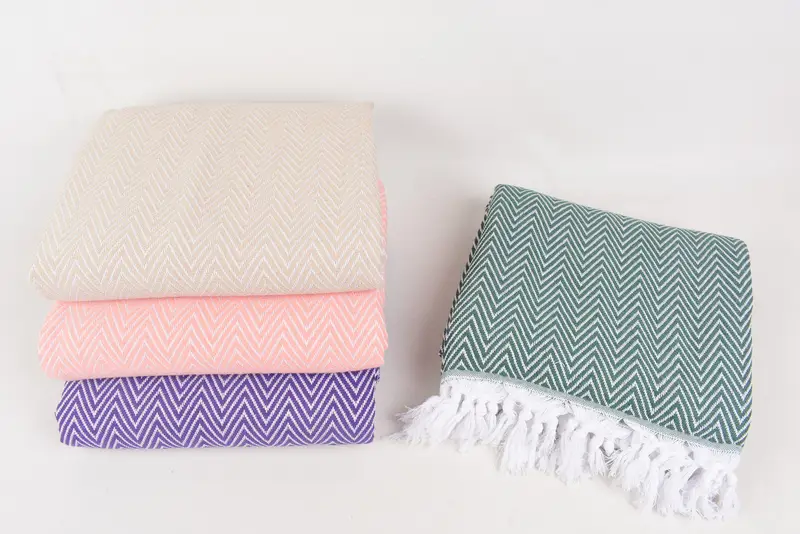 Valentine Day Gift For Her, 96x80 Cotton Chevron Towel, Bedspread, Housewarming Gift, Personalized Wedding Gift For Couple, Monogram Blanket - 7
