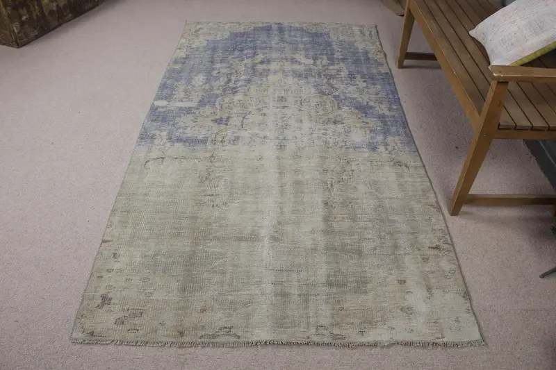 Alfombra Abstracta Azul 1,2x2,2m Elegante Decoración Moderna