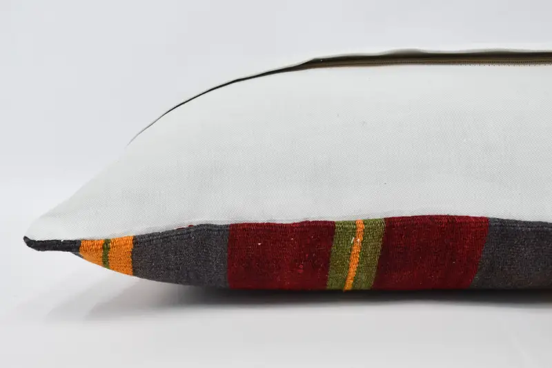Pillow Case, Turkish Kilim Pillow, 16x36 Red Pillow Cover, Pillow for Sofa, Throw Kilim Pillow, Nautical Throw Pillow Case - 6