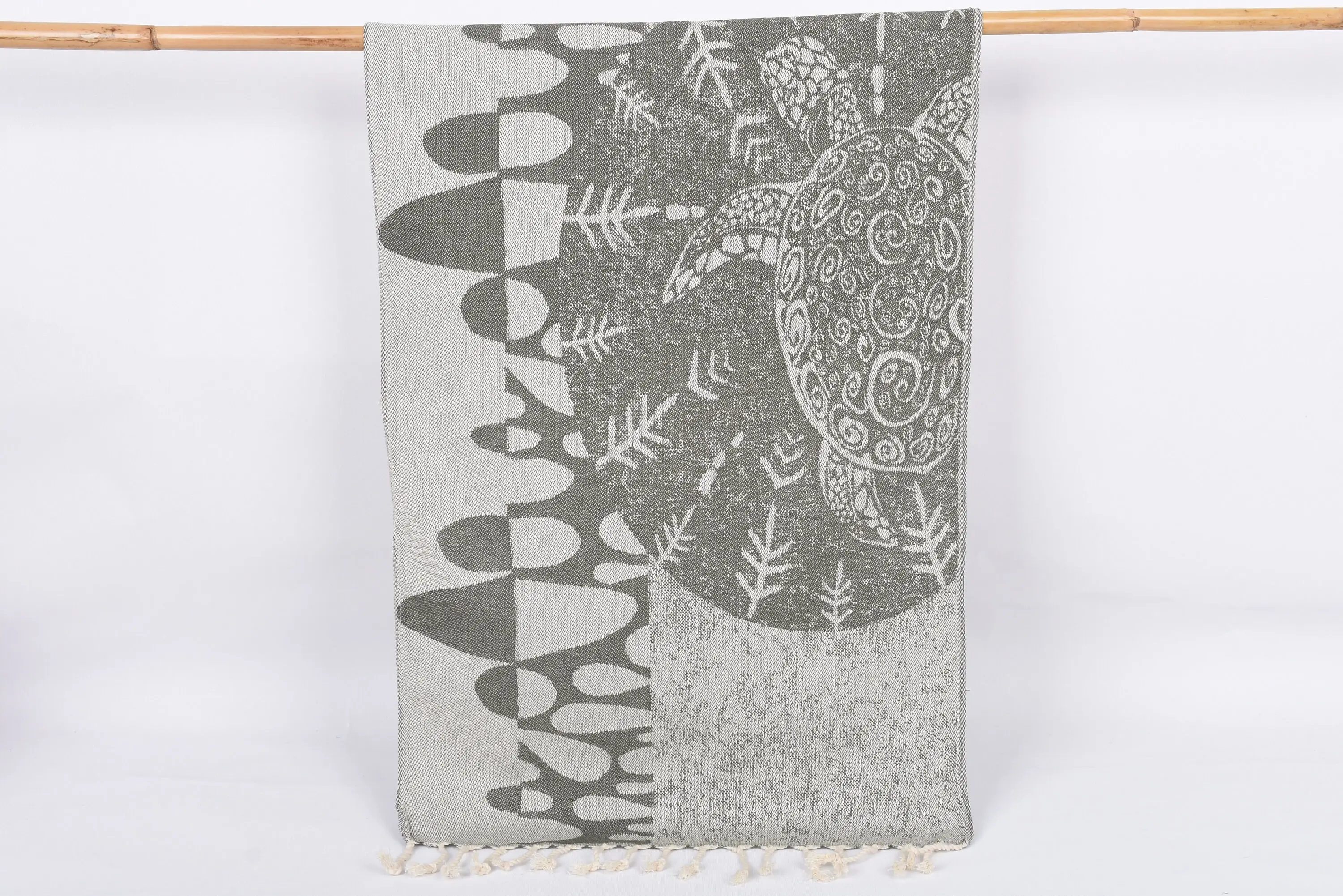 Organic Personalized Khaki Green Turtle Design Dish Towel, 36x18 Inches - 1