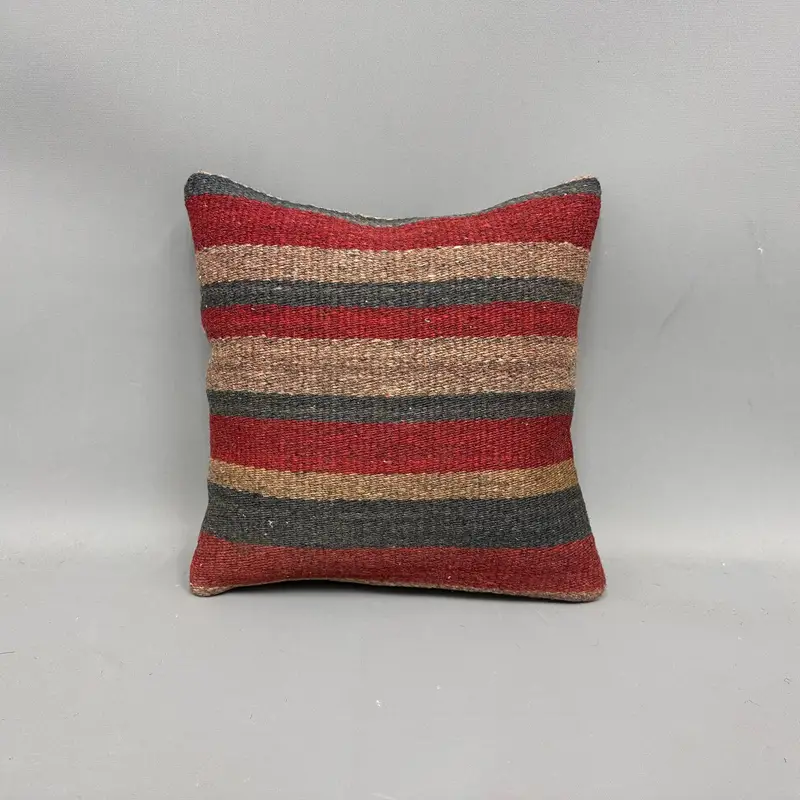 12x12 Red Cushion Cover, Kilim Cushion Sham, Kilim Pillow, Pillow Cover, Turkish Kilim Pillow, Personalized Gift Pillow Cushion - 4
