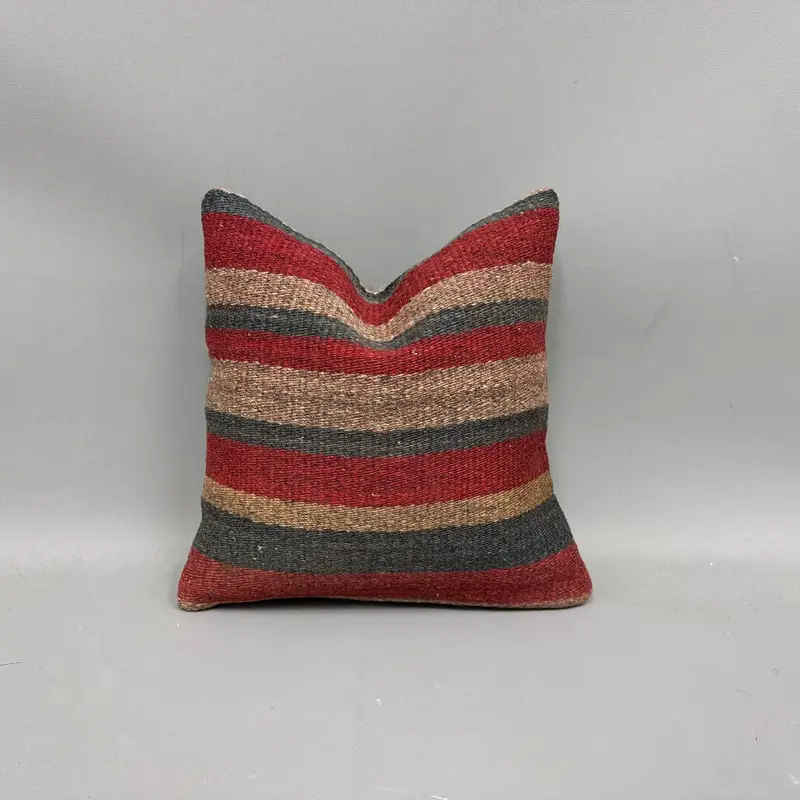 12x12 Red Cushion Cover, Kilim Cushion Sham, Kilim Pillow, Pillow Cover, Turkish Kilim Pillow, Personalized Gift Pillow Cushion - 1