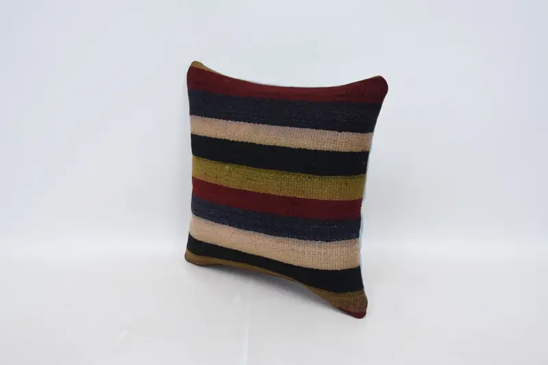 16x16 Brown Pillow Cover, Kilim Pillow Cover, Pillow Case, Turkish Pillow, Interior Designer Pillow, Hippie Throw Cushion Case - 4