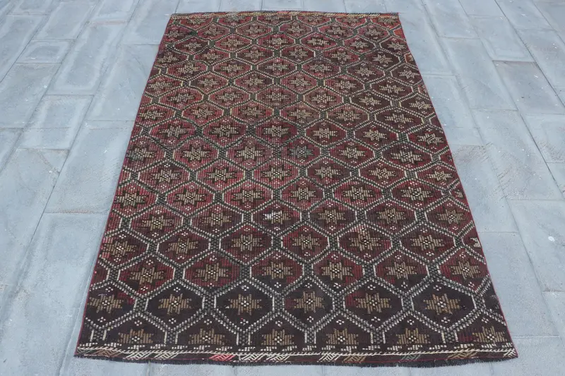 Pembe Çiçekli Halı, 5,2x8,1 ft Zarif Dekor