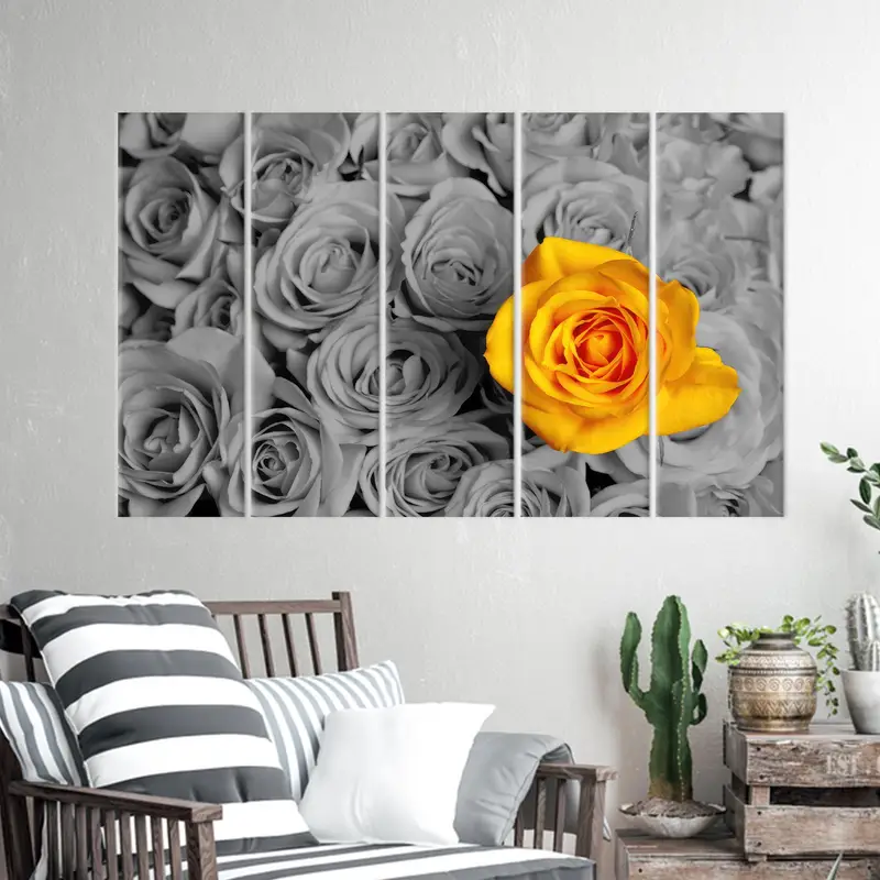 Yellow Canvas Art, Rose Art Decor, Modern Wall Art, Luxury Art Decor, Vogue Wall Art, Fashion Art Decor, Modern Wall Art, Home Decor Art - 6