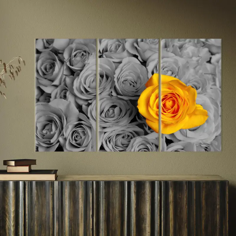 Yellow Canvas Art, Rose Art Decor, Modern Wall Art, Luxury Art Decor, Vogue Wall Art, Fashion Art Decor, Modern Wall Art, Home Decor Art - 5