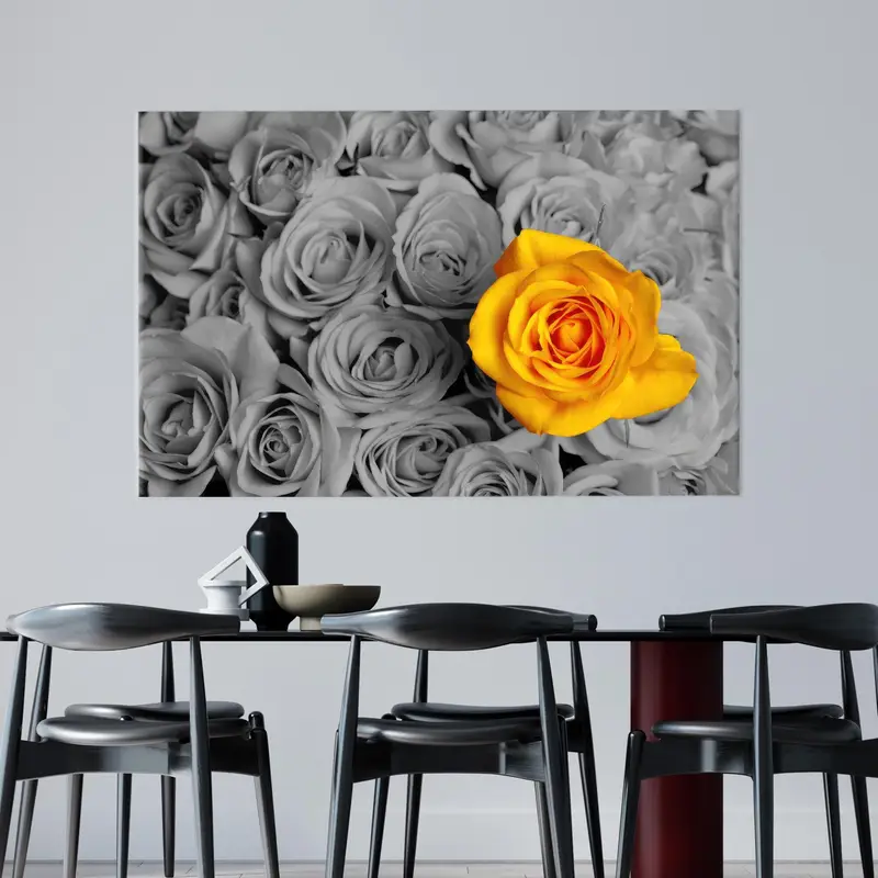Yellow Canvas Art, Rose Art Decor, Modern Wall Art, Luxury Art Decor, Vogue Wall Art, Fashion Art Decor, Modern Wall Art, Home Decor Art - 1