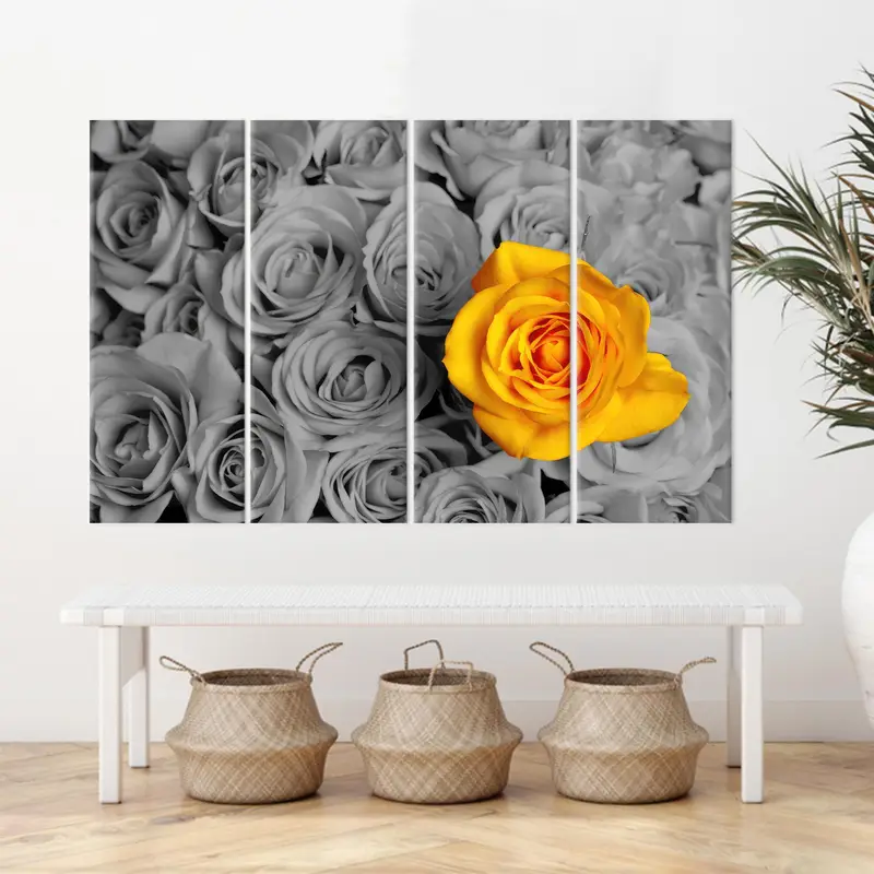 Yellow Canvas Art, Rose Art Decor, Modern Wall Art, Luxury Art Decor, Vogue Wall Art, Fashion Art Decor, Modern Wall Art, Home Decor Art - 2