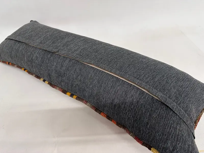 Cushion Case, Throw Kilim Pillow, Armchair Pillow Case, 12x36 Brown Cushion Case, Vintage Kilim Pillow, Interior Designer Pillow - 7
