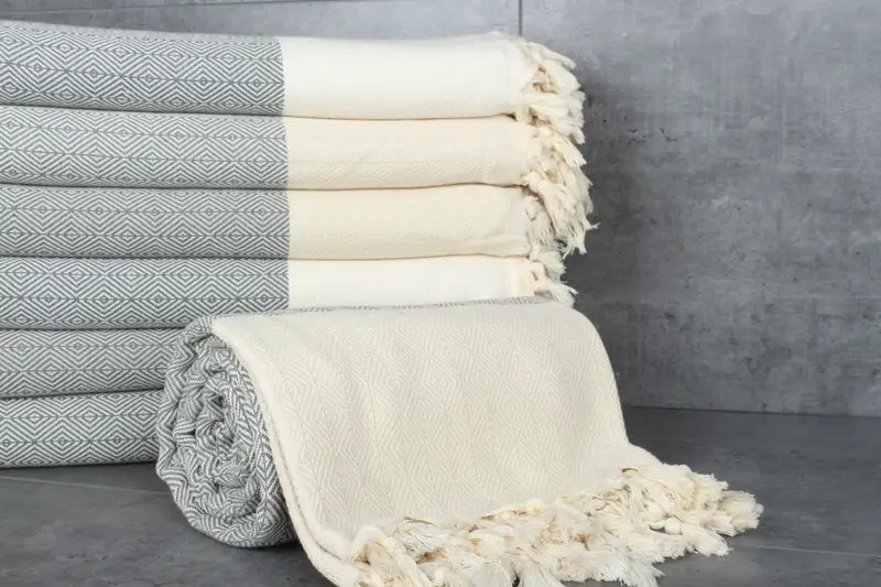 92x76 Cotton Diamond Towel, Bridal Shower Gift, Throw Blanket, Wedding Favors, Best Wedding Gift, Couch Throw, Beach Bachelorette Party Decorations - 2