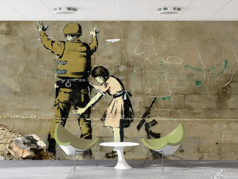 Banksy Political Wall Paper,Paper Wall Art ,Modern Wall Paper,Wall Paper Peel and Stick,Banksy Girl Wall Paper,Painting Wall Print, - 7