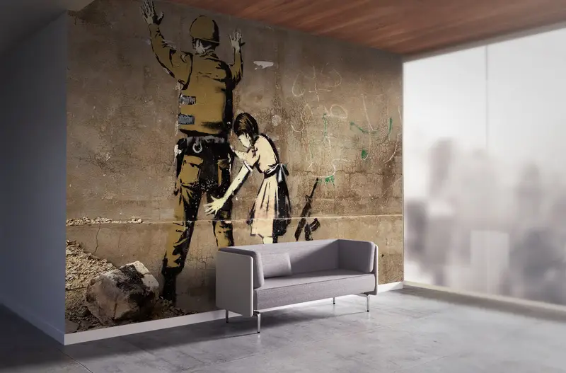 Banksy Political Wall Paper,Paper Wall Art ,Modern Wall Paper,Wall Paper Peel and Stick,Banksy Girl Wall Paper,Painting Wall Print, - 5