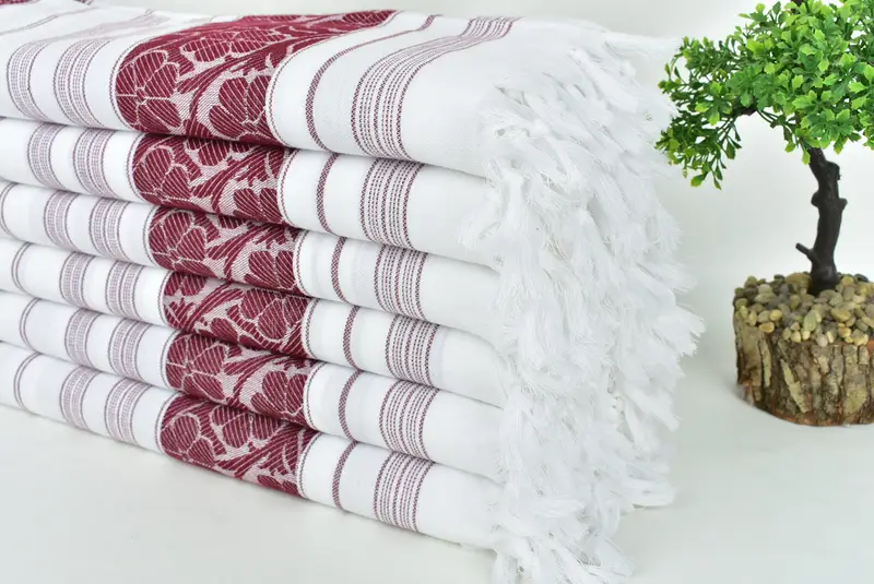 Home Decor Towel, 70x40 Cotton Daisy Design Towel, Lightweight Turkish towel, Spa Towel, Soft and absorbent Turkish towel, Custom Towel, Thin towel - 3