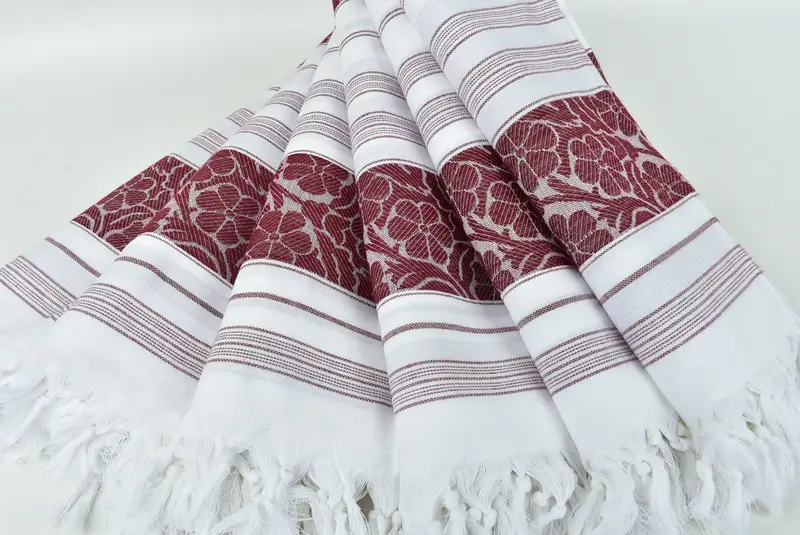 Home Decor Towel, 70x40 Cotton Daisy Design Towel, Lightweight Turkish towel, Spa Towel, Soft and absorbent Turkish towel, Custom Towel, Thin towel - 4