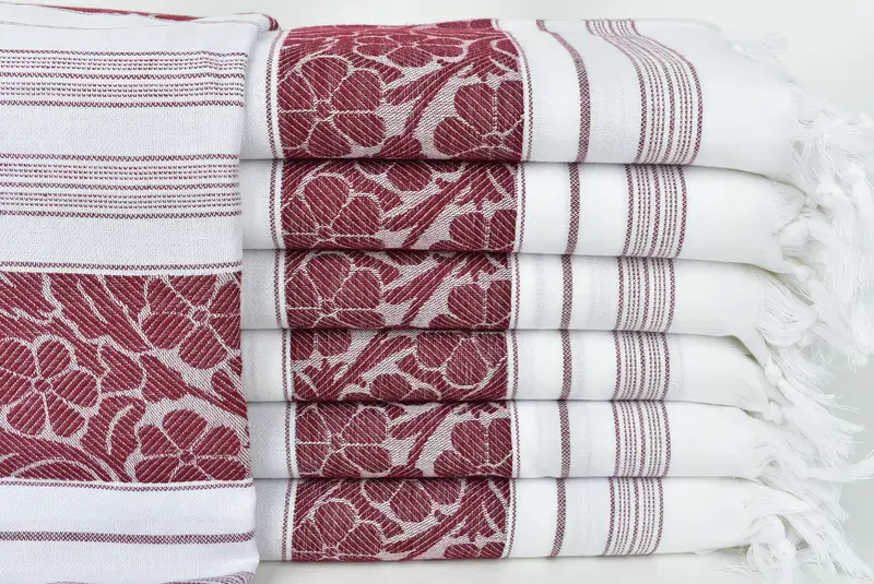 Home Decor Towel, 70x40 Cotton Daisy Design Towel, Lightweight Turkish towel, Spa Towel, Soft and absorbent Turkish towel, Custom Towel, Thin towel - 1
