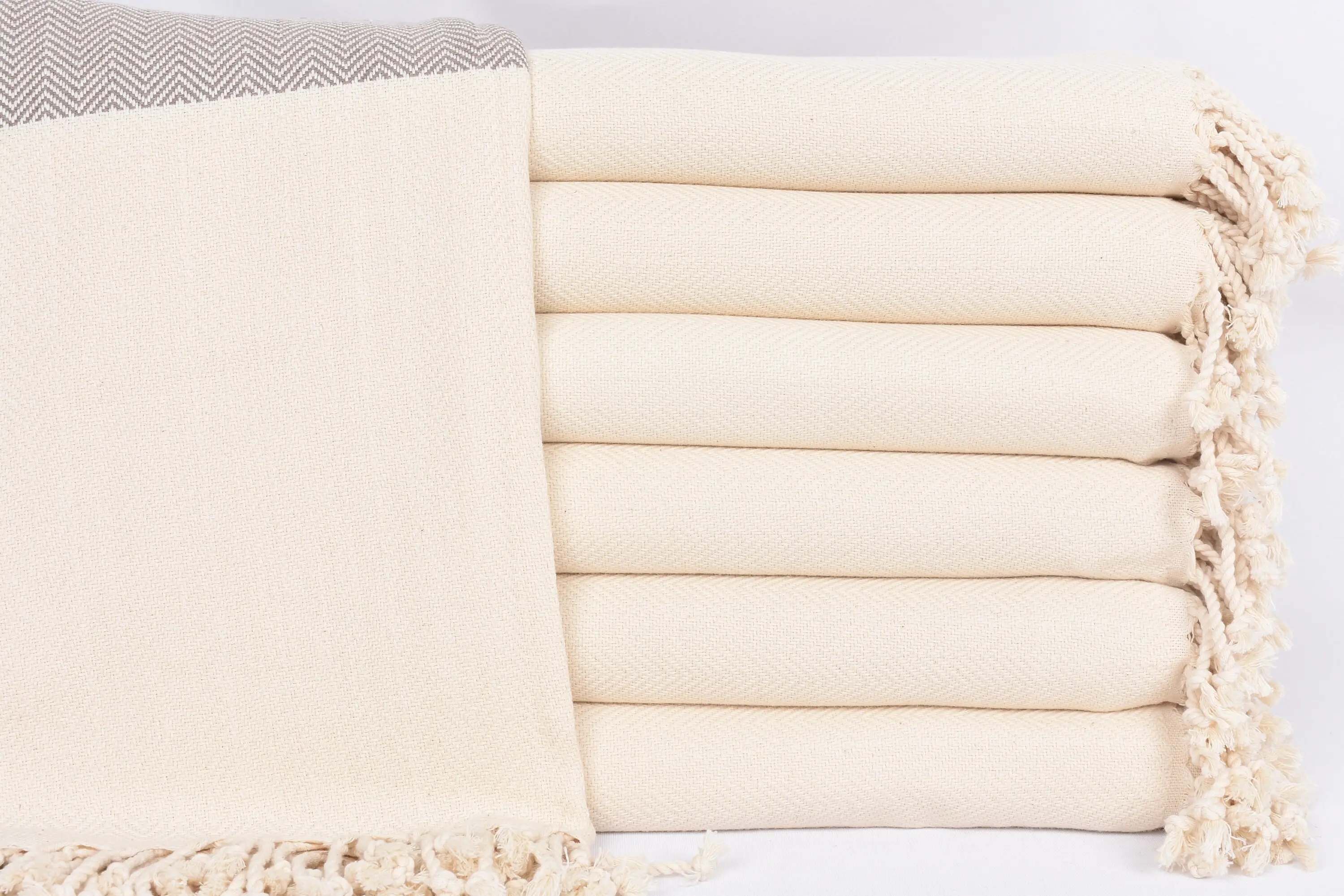 Brown Zig Zag Towel, Organic Cotton, Bachelorette Gifts, 70x36 Inches - 1