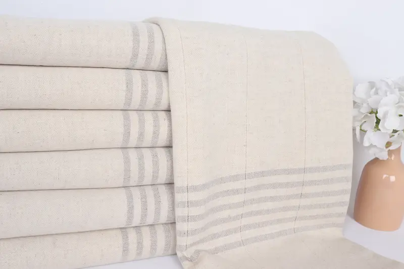 Turkish towel, Custom Wedding Gift, 68x36 Cotton Striped Towel, Gift For Her, House Warming Gift, Embroidered Beach Towel, Handmade Turkish Towel - 2