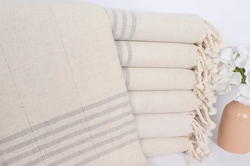 Turkish towel, Custom Wedding Gift, 68x36 Cotton Striped Towel, Gift For Her, House Warming Gift, Embroidered Beach Towel, Handmade Turkish Towel - 1