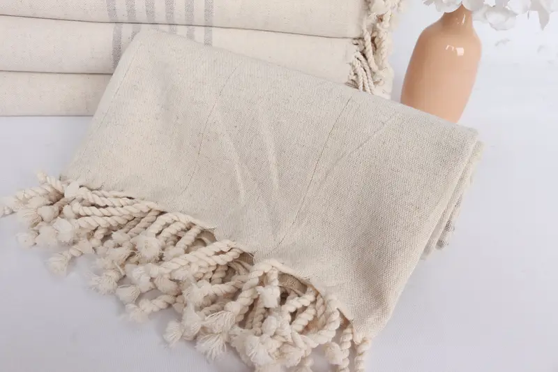 Turkish towel, Custom Wedding Gift, 68x36 Cotton Striped Towel, Gift For Her, House Warming Gift, Embroidered Beach Towel, Handmade Turkish Towel - 4