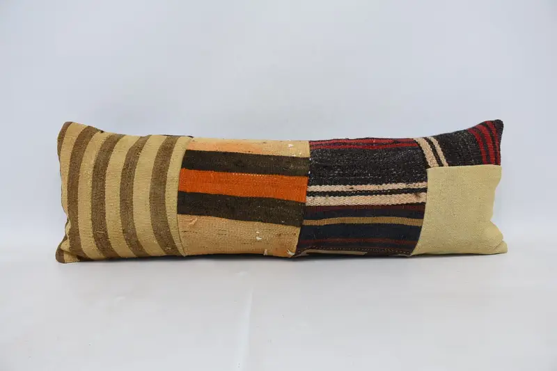 Kilim Pillow, 12x36 Beige Pillow Cover, Interior Designer Pillow, Pillow for Couch, Ethnic Throw Cushion Cover, Shabby Chic Cushion Case, Cushion - 1