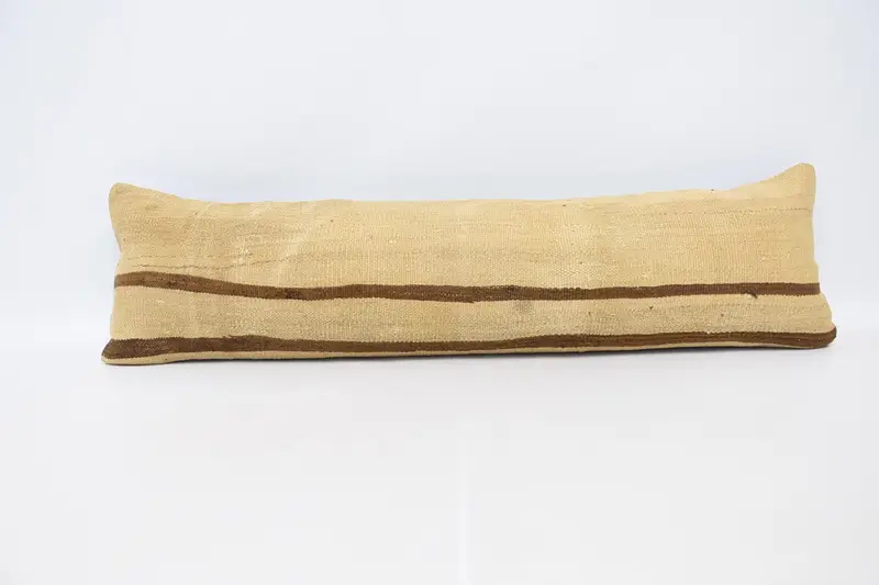 Beige-braun gestreiftes Wurfkissen, vielseitiges rechteckiges Kissen