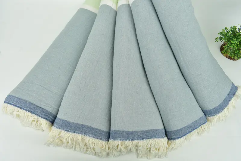 Housewarming Gift, Shower Curtain, Wedding Favors, Throw Blanket, Bridesmaid Gift, 94x80 Cotton Striped Towel, Bachelorette Party Gifts For Bride - 4