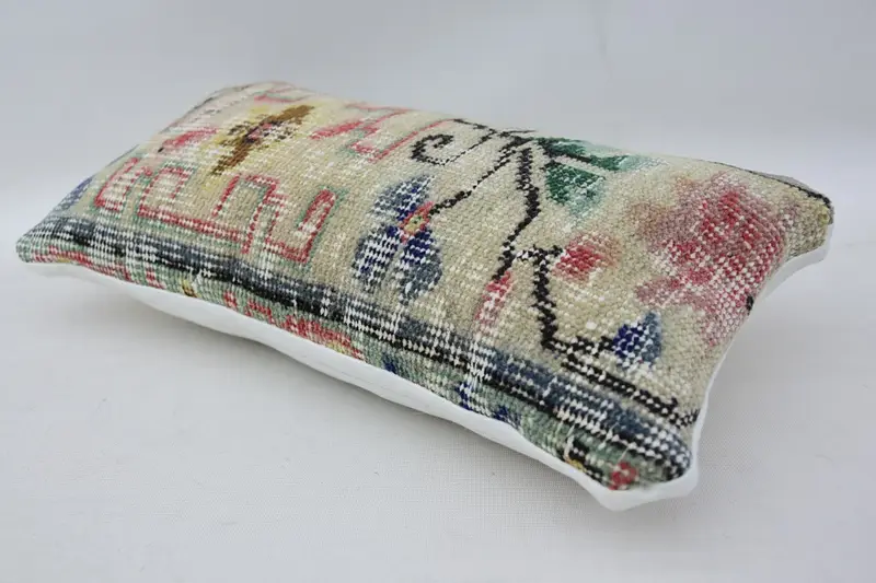 Pillow, Christmas Pillow Sham, Kilim Pillow, Outdoor Throw Cushion Case, Gift Pillow, 8x16 Beige Cushion Cover, Pillow for Couch - 6