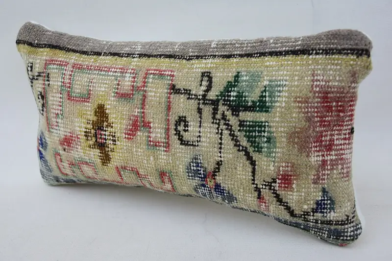 Pillow, Christmas Pillow Sham, Kilim Pillow, Outdoor Throw Cushion Case, Gift Pillow, 8x16 Beige Cushion Cover, Pillow for Couch - 3