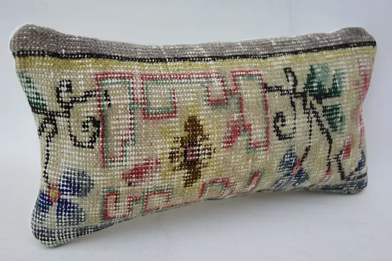 Pillow, Christmas Pillow Sham, Kilim Pillow, Outdoor Throw Cushion Case, Gift Pillow, 8x16 Beige Cushion Cover, Pillow for Couch - 2