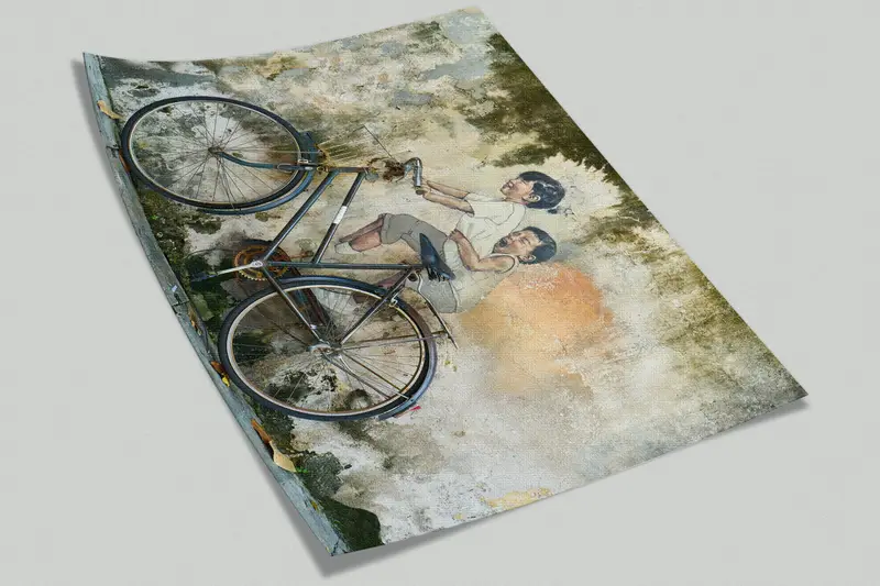Contemporary Wall Decor, Penang Street Wall Decor, Abstract Wall Paper, Bicycle Wall Art, Modern Wall Art, Fashion Wall Poster, - 6