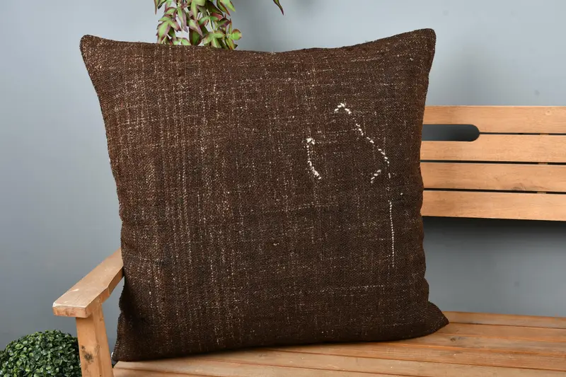 Tapestry Pillow, 28x28 Brown Cushion Case, Southwestern Cushion, Pillow Case, Luxury Pillow Case, Kilim Cushion Sham, Home Decor Pillow, Gift Pillow - 1