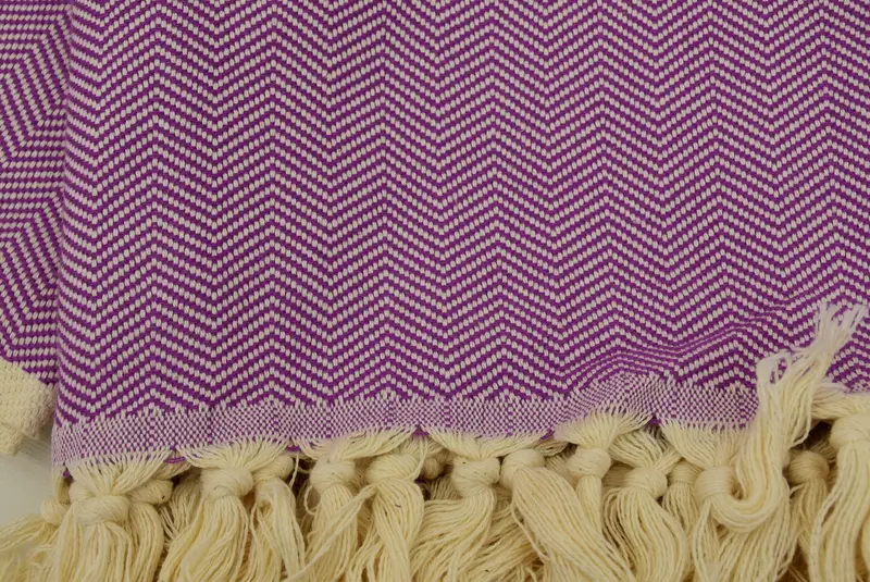Wedding Hand Made Gift, Throw Blanket for Bed, Tablecloth, Organic Beach Blanket, Monogram Blanket, 96x80 Cotton Herringbone Towel, Bedspread - 6