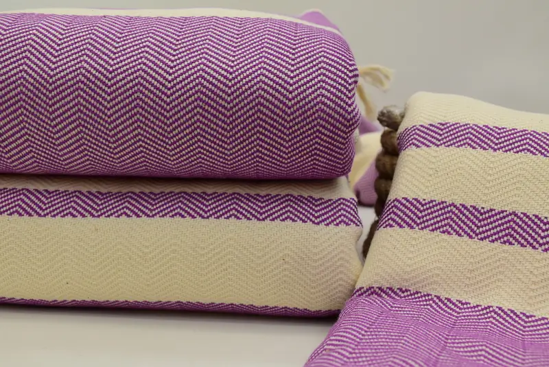 Wedding Hand Made Gift, Throw Blanket for Bed, Tablecloth, Organic Beach Blanket, Monogram Blanket, 96x80 Cotton Herringbone Towel, Bedspread - 3