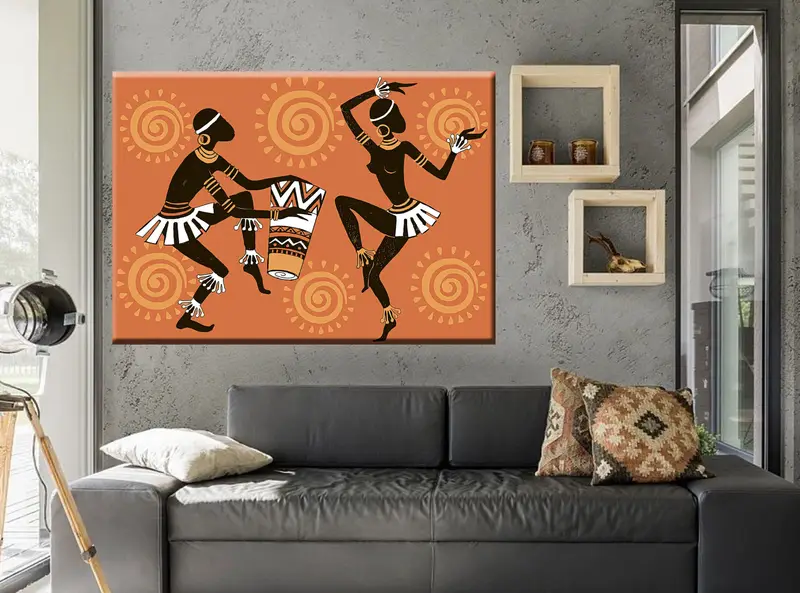 African Culture Dancer, African Ethnic Canvas, Retro African Wall Art, Canvas Print, African Painting, African Wall Decor, African Art - 6