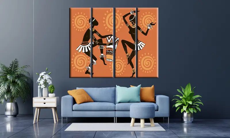 African Culture Dancer, African Ethnic Canvas, Retro African Wall Art, Canvas Print, African Painting, African Wall Decor, African Art - 2
